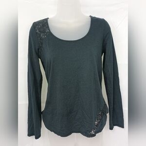2 FOR $30 VOLCOM Black Lace Whimsigoth Fairycore Accent Top (#620)